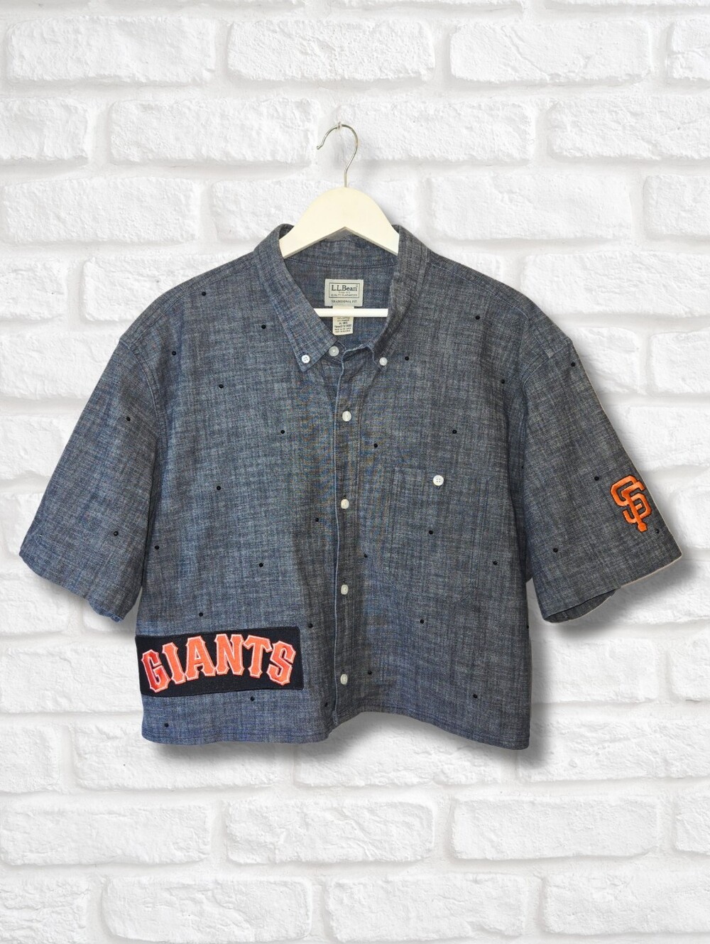 San Francisco Giants Crop Button-up W/Rhinestones